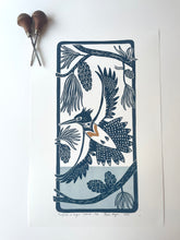 Load image into Gallery viewer, Kingfisher in Flight- Solid Edition. Hand pulled with 13x19 mat