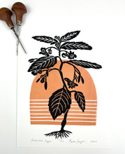 Load image into Gallery viewer, Jewelweed Copper-Mid-century Botanical Limited Edition block print 9X12