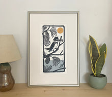 Load image into Gallery viewer, The Kingfisher's Perch- Gradient Edition. Hand pulled with 13x19 mat