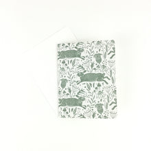 Load image into Gallery viewer, Linocut Cottontails, Mixed Colors- Notecard, Set of 3