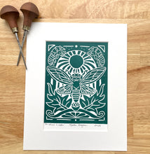Load image into Gallery viewer, Periodical Cicada, Hand Pressed Open Edition Block Print 8x10