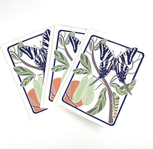 Load image into Gallery viewer, Zebra Swallowtail + Paw Paw- Notecard, Set of 3