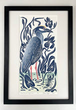 Load image into Gallery viewer, Yellow-Crowned Night Heron. Hand pulled with 13x19 mat