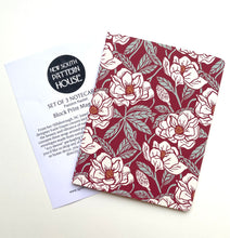 Load image into Gallery viewer, Block Print Magnolia, Red - Notecard, Set of 3