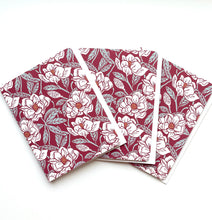 Load image into Gallery viewer, Block Print Magnolia, Red - Notecard, Set of 3