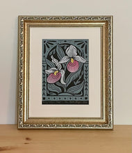 Load image into Gallery viewer, Showy Lady's Slipper Mini Print with 8x10 matboard, Limited Edition of 90