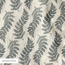 Load image into Gallery viewer, Twisted Lady Fern, Ink on Cream - Small- 8 inch wide repeat Fabric
