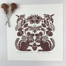 Load image into Gallery viewer, Spring Meadow, Old Growth Brown, Hand Pulled Block with 12X12 mat