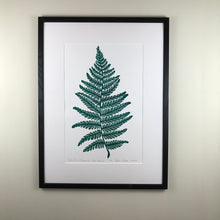 Load image into Gallery viewer, Lady Fern, original block print, Limited Edition with 18x24 mat, Naturalist Art