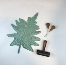 Load image into Gallery viewer, Sensitive Fern, original block print, Limited Edition with 18x24 mat, Naturalist Art