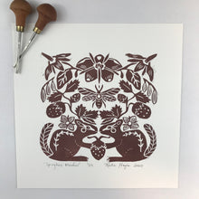 Load image into Gallery viewer, Spring Meadow, Old Growth Brown, Hand Pulled Block with 12X12 mat