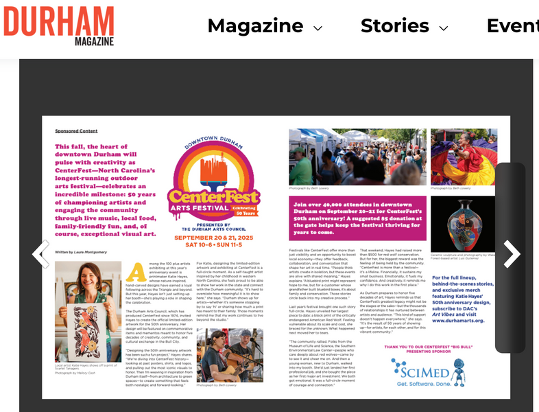 Durham Magazine, 50 Years of Centerfest, and why I LOVE working festivals.