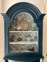 Transforming an Antique Hutch with Wallpaper