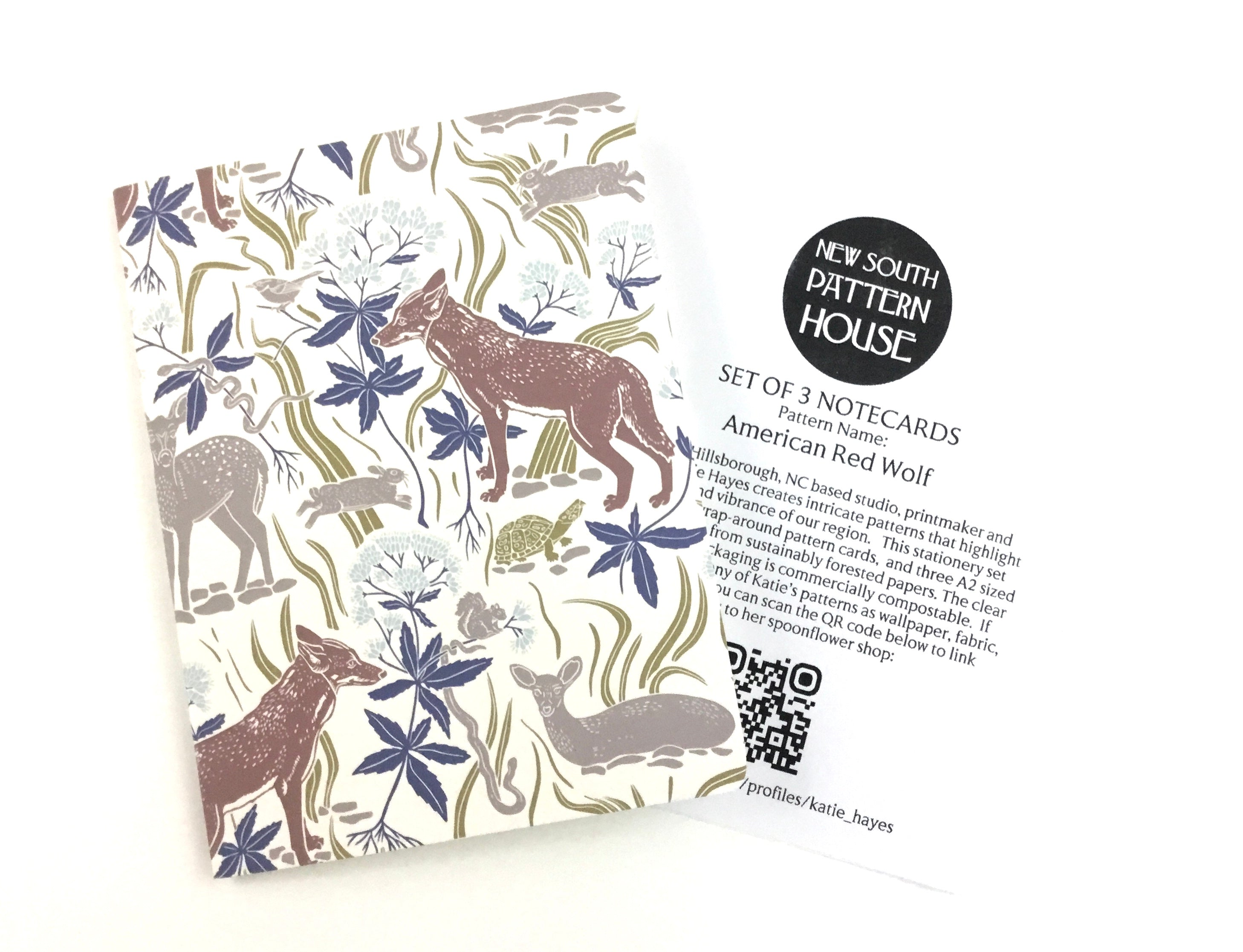 American Red Wolf - Notecard, Set of 3