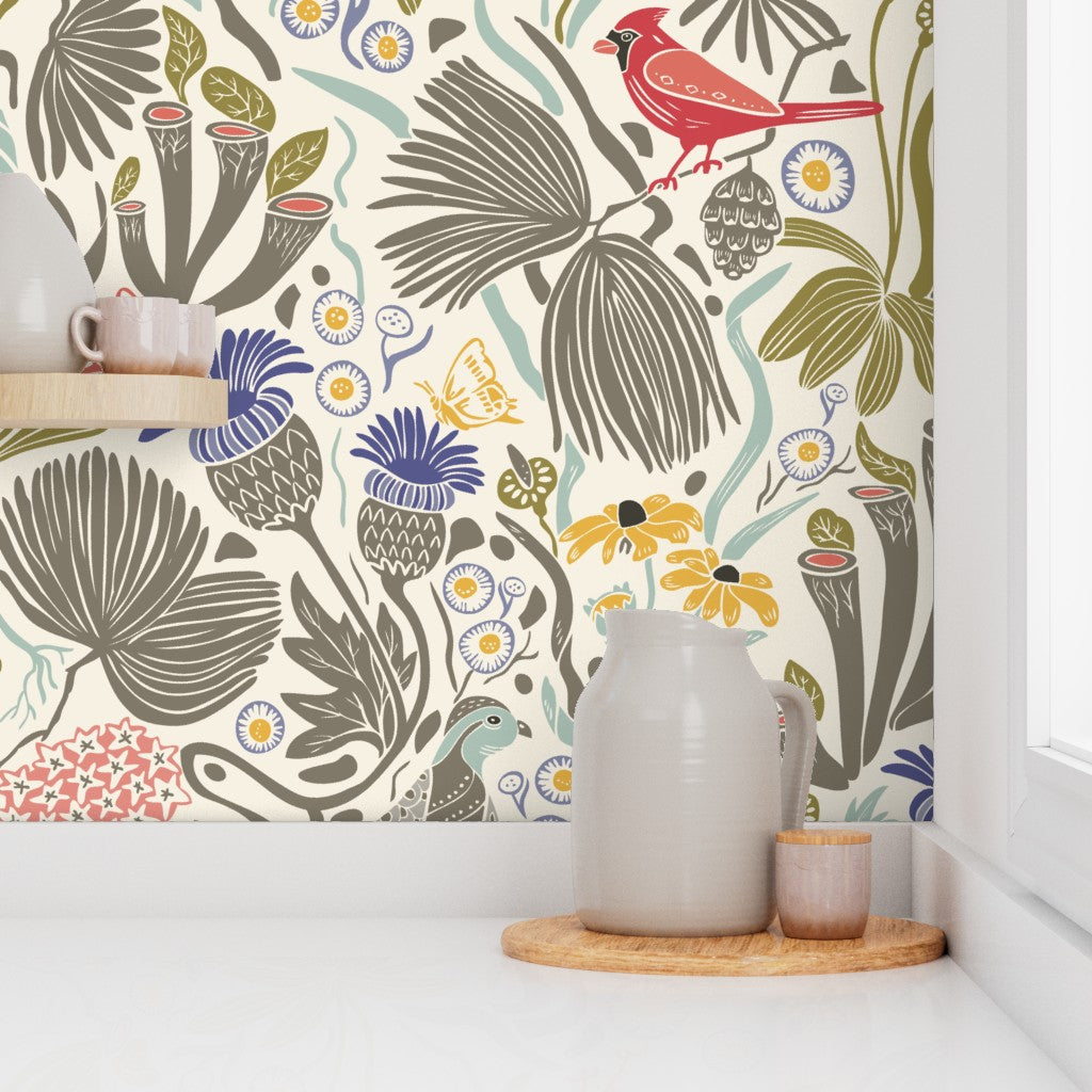 Wallpaper Sample- Peck and Plume, Large, Light