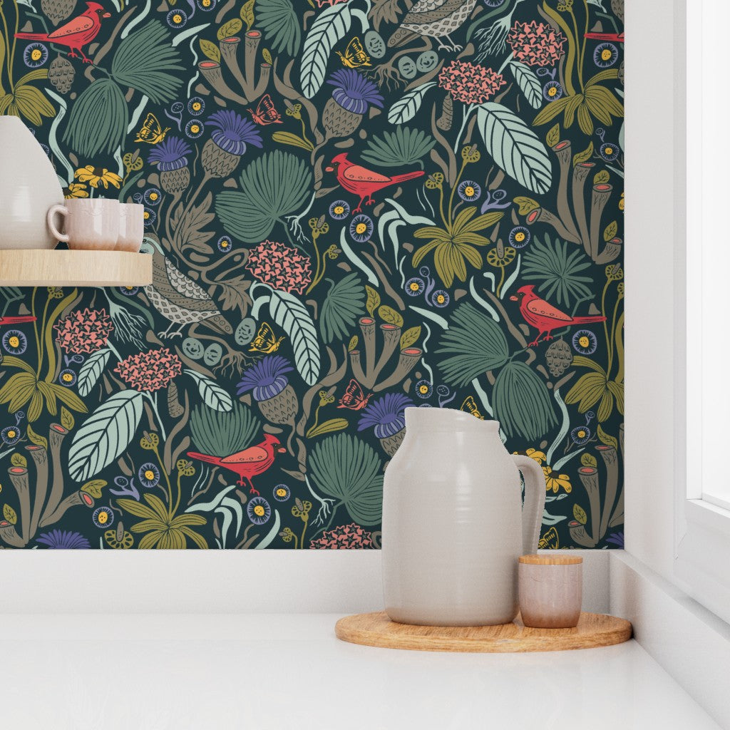 Wallpaper Sample- Peck and Plume, Large, Blue