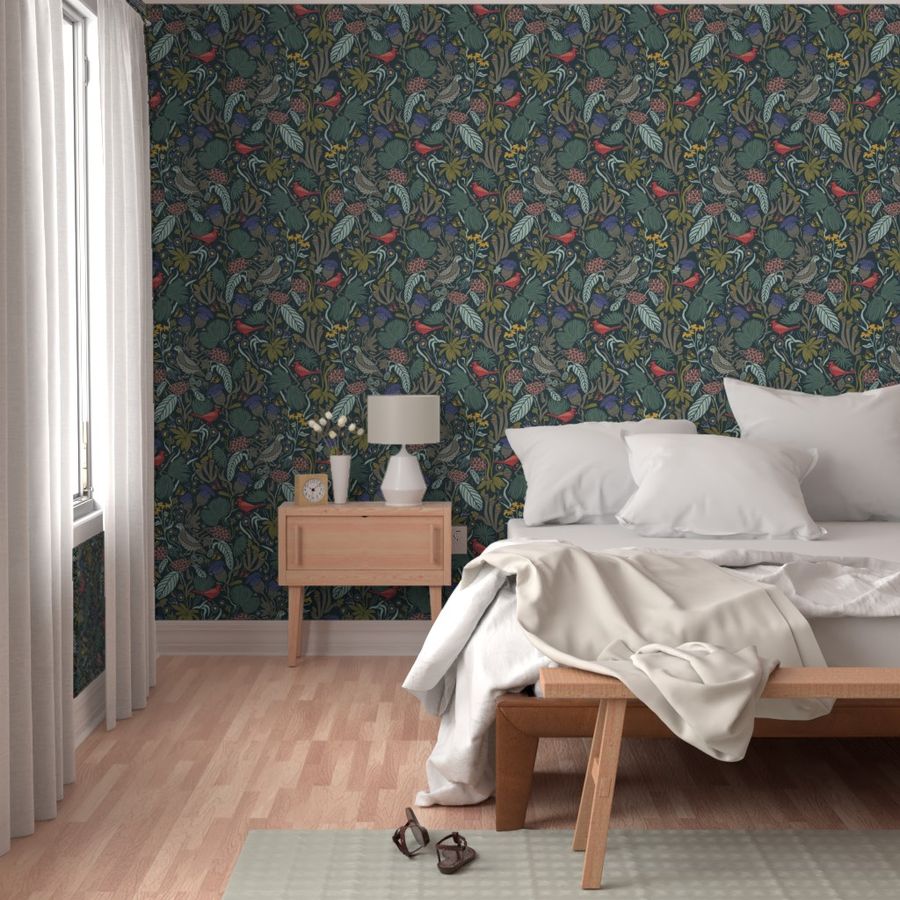 Wallpaper Sample- Peck and Plume, Large, Blue