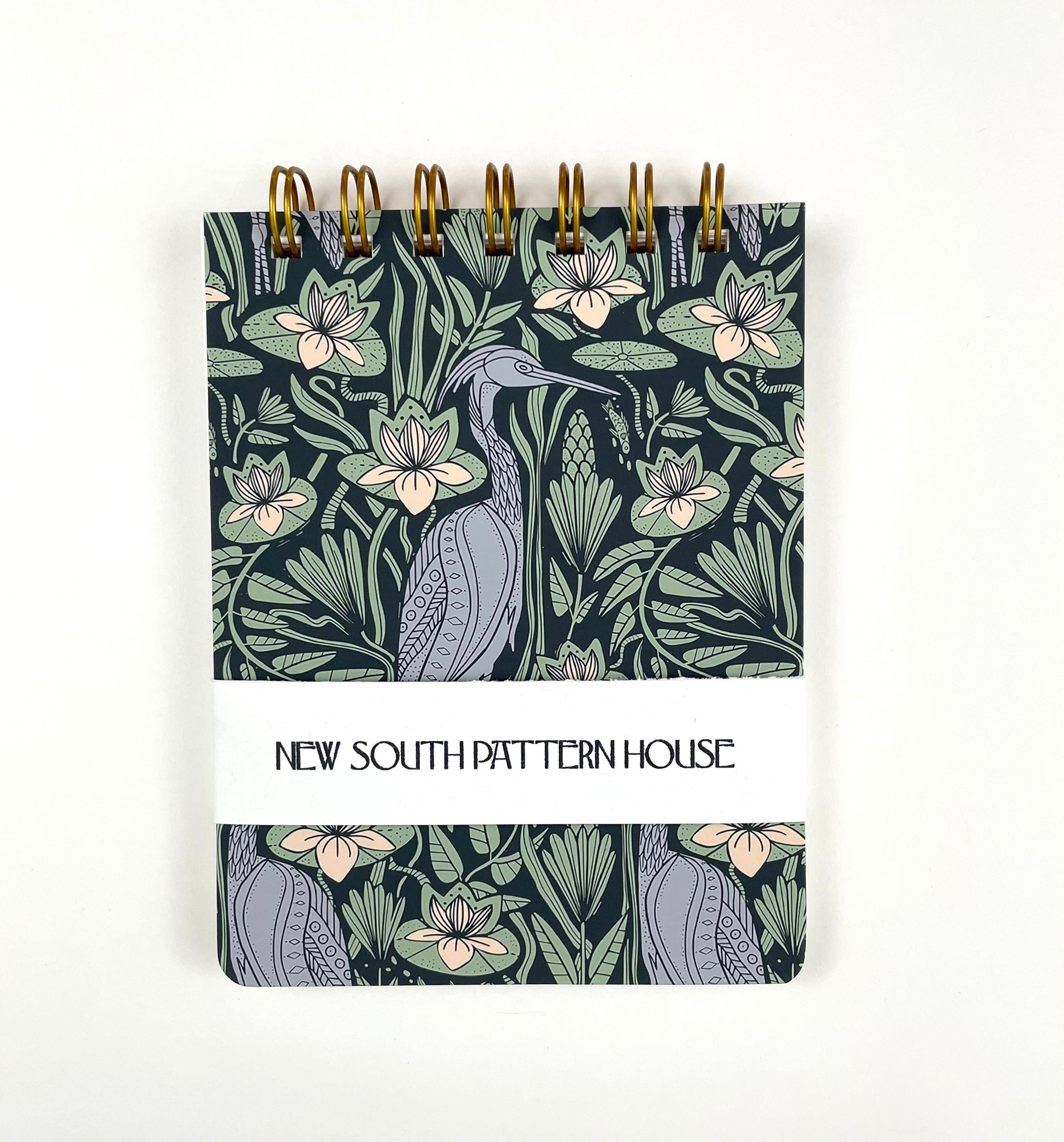 Handmade A2 sized mini journal- Great Blue Heron