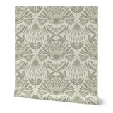 Wallpaper Sample- The Pollinators, Medium, Dark Sage