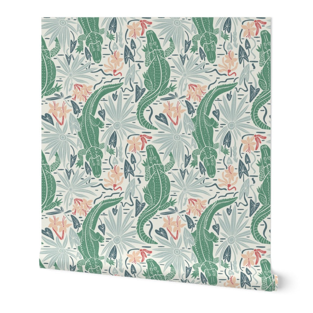 Wallpaper Sample- Alligator River, Medium, Full Color, Light