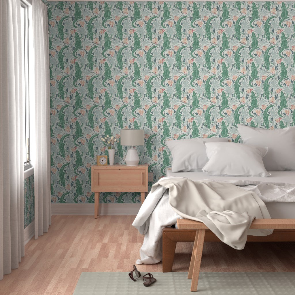 Wallpaper Sample- Alligator River, Medium, Full Color, Light