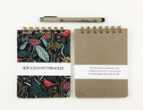 Handmade A2 sized mini journal- Peck and Plume, dark