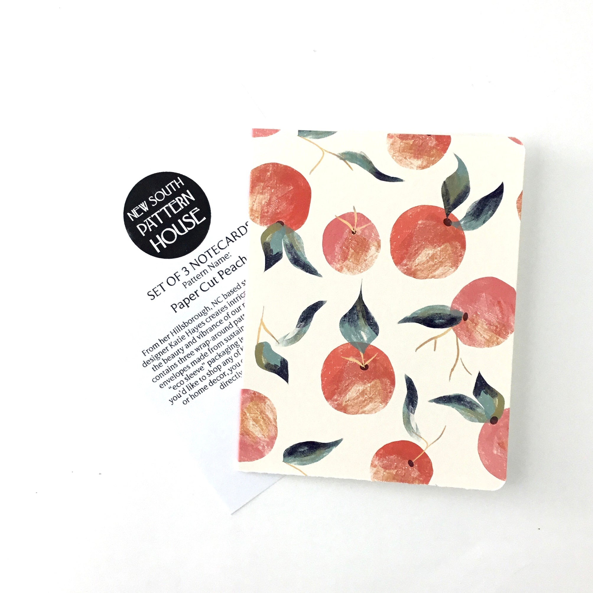 Papercut Peaches, - Notecard, Set of 3