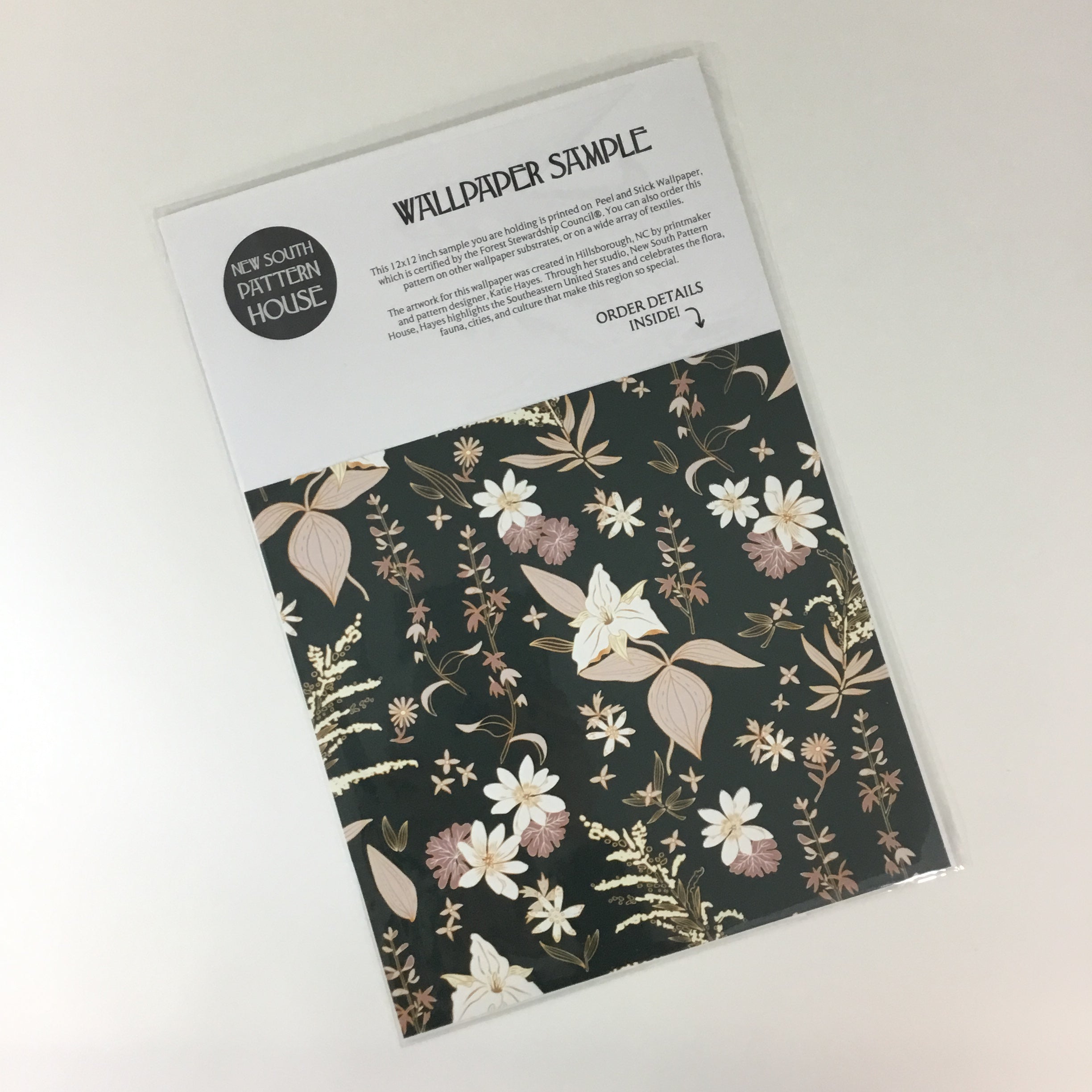 Wallpaper Sample- Balsam Meadow, Pale Morning Colorway