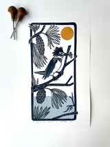 The Kingfisher's Perch- Gradient Edition. Hand pulled with 13x19 mat