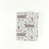 Linocut Cottontails, Mixed Colors- Notecard, Set of 3