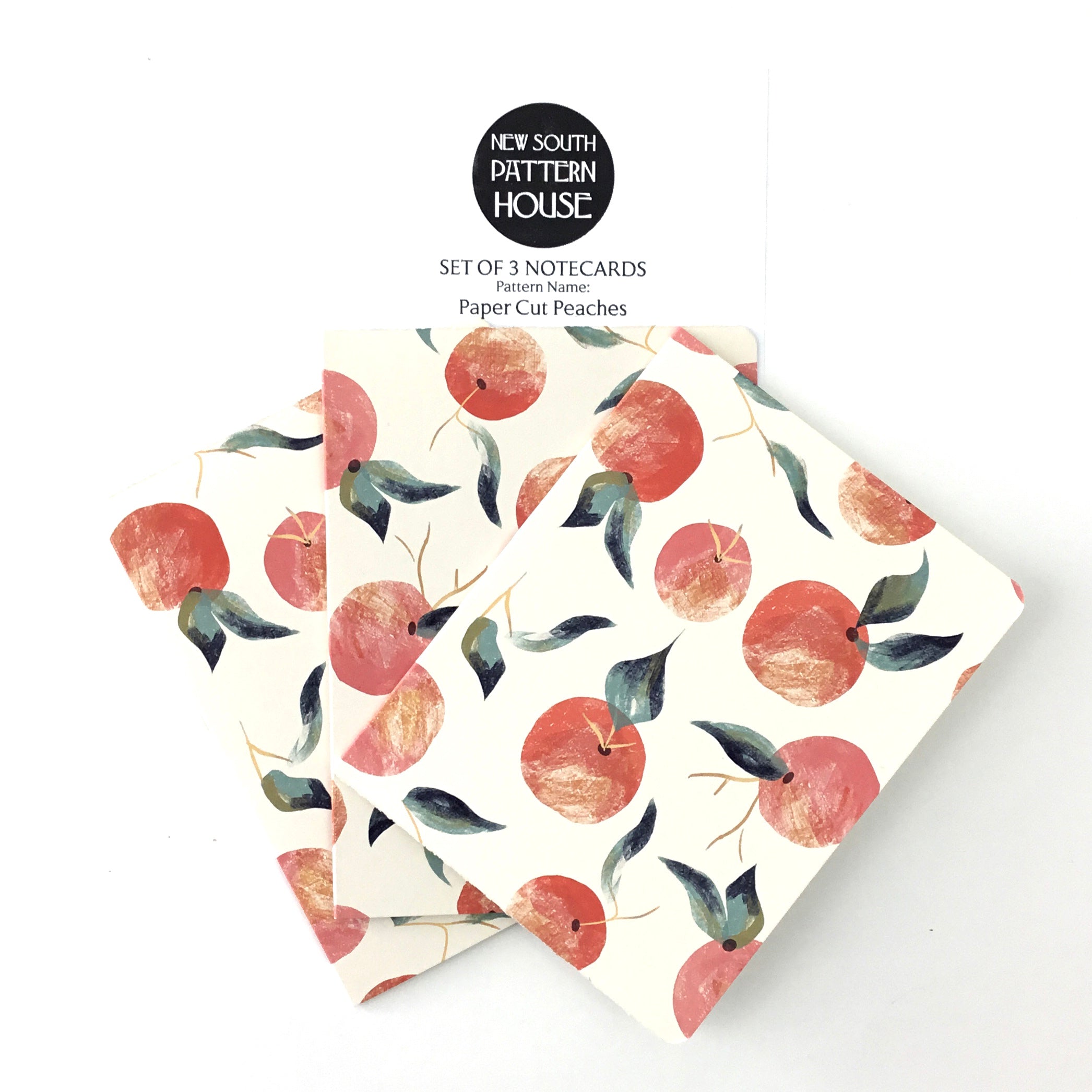 Papercut Peaches, - Notecard, Set of 3