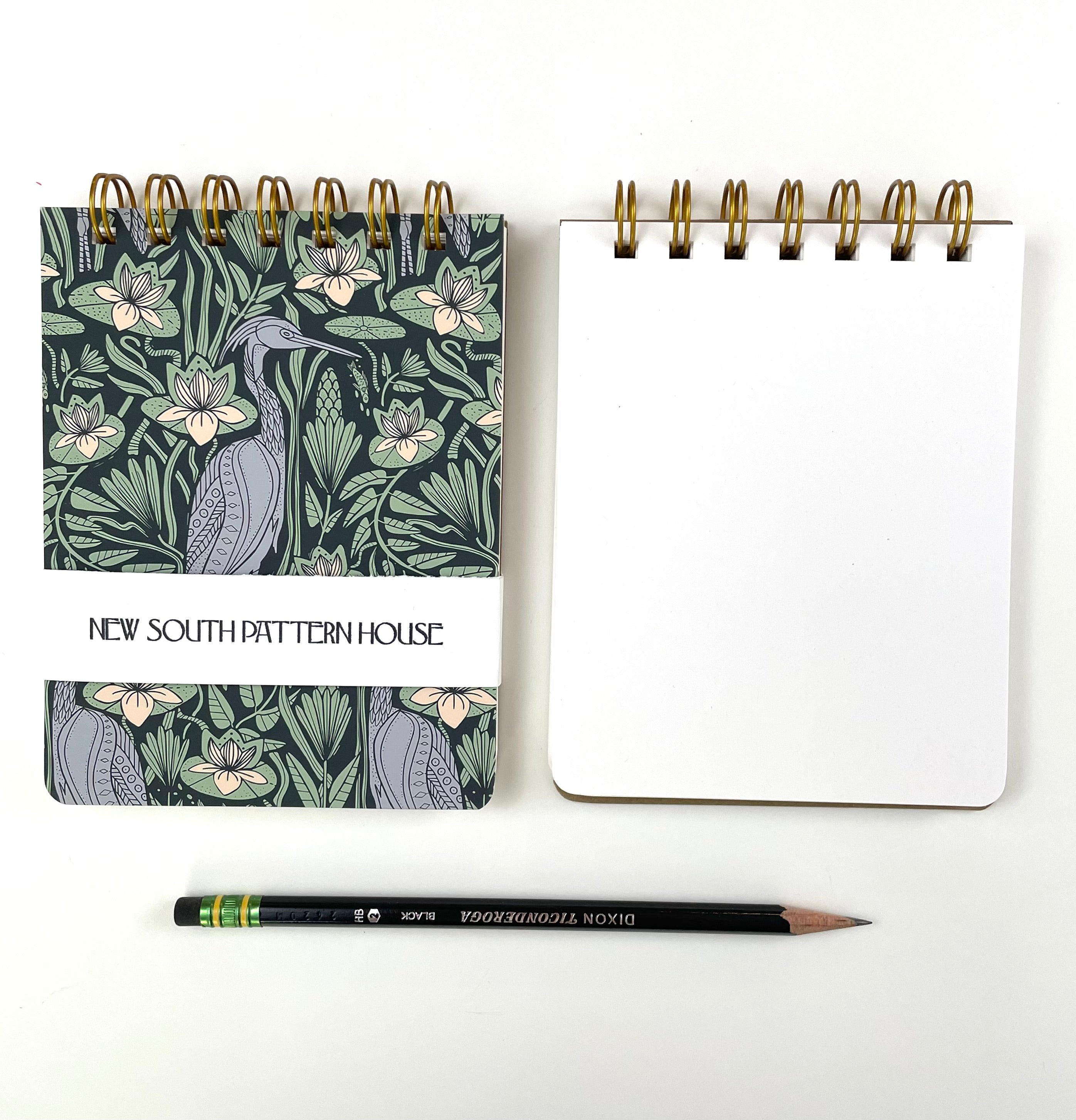 Handmade A2 sized mini journal- Great Blue Heron