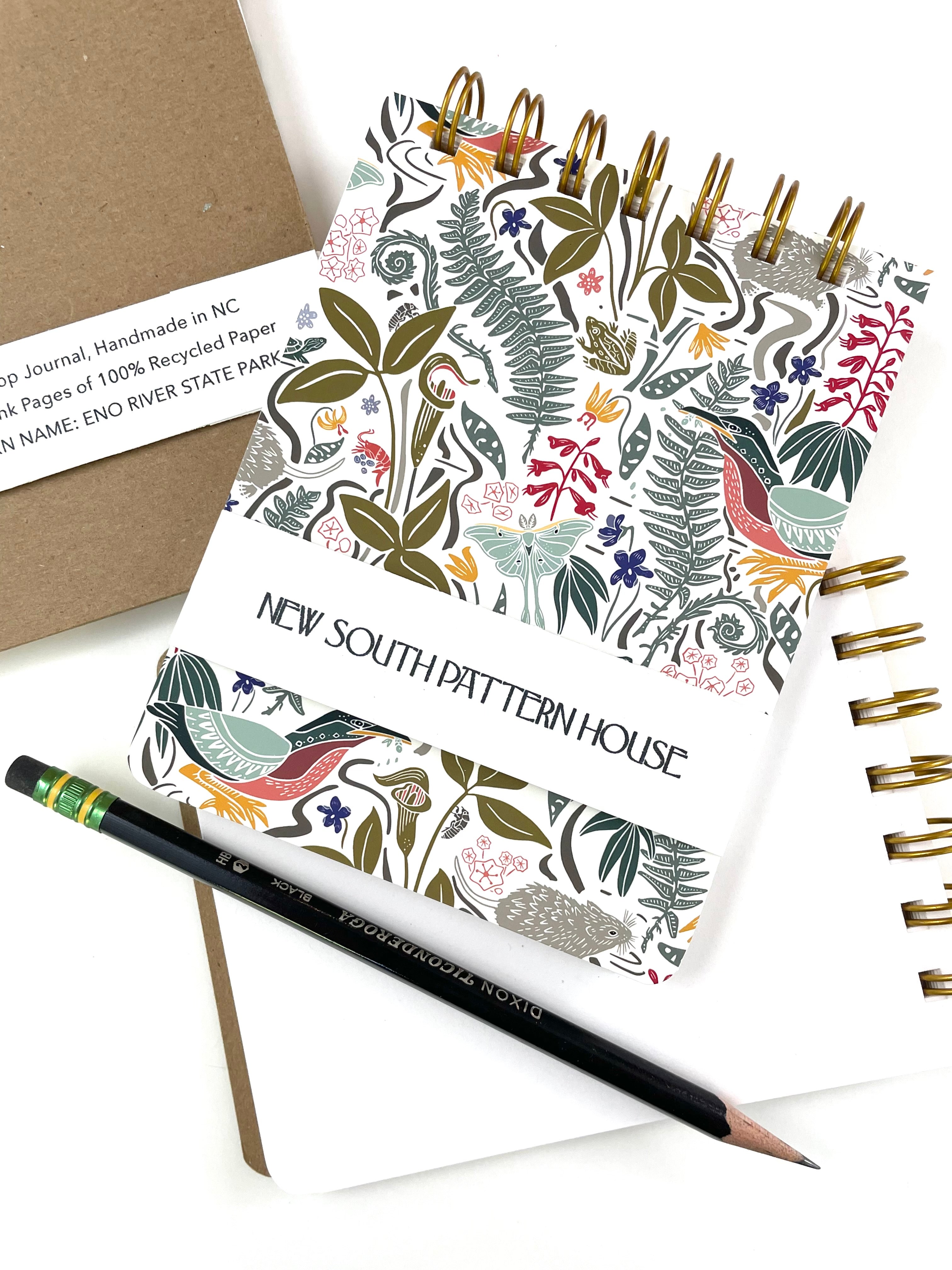 Handmade A2 sized mini journal- Eno River, Light