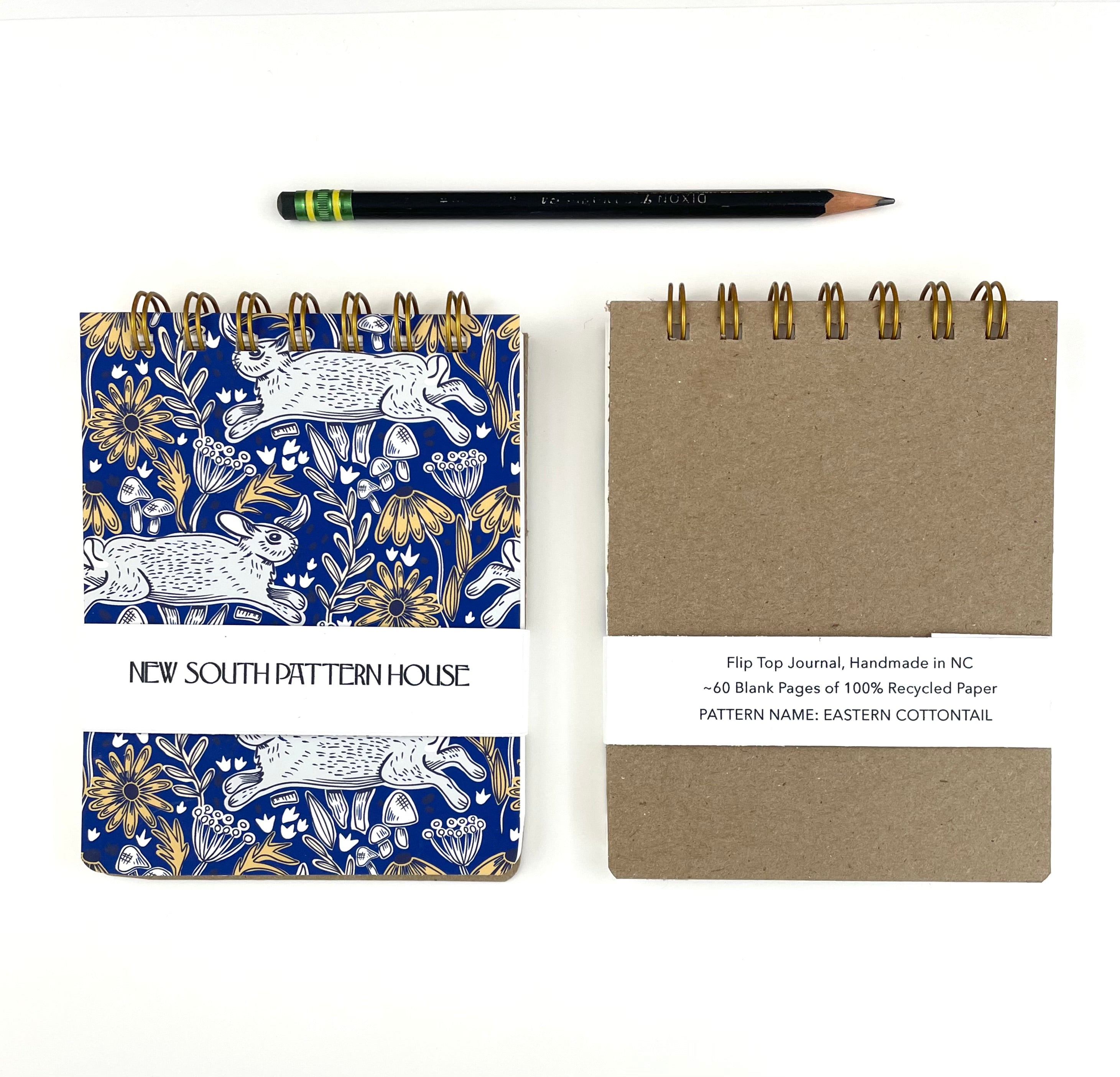 Handmade A2 sized mini journal- Eastern Cottontail