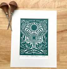 Load image into Gallery viewer, Periodical Cicada, Hand Pressed Open Edition Block Print 8x10
