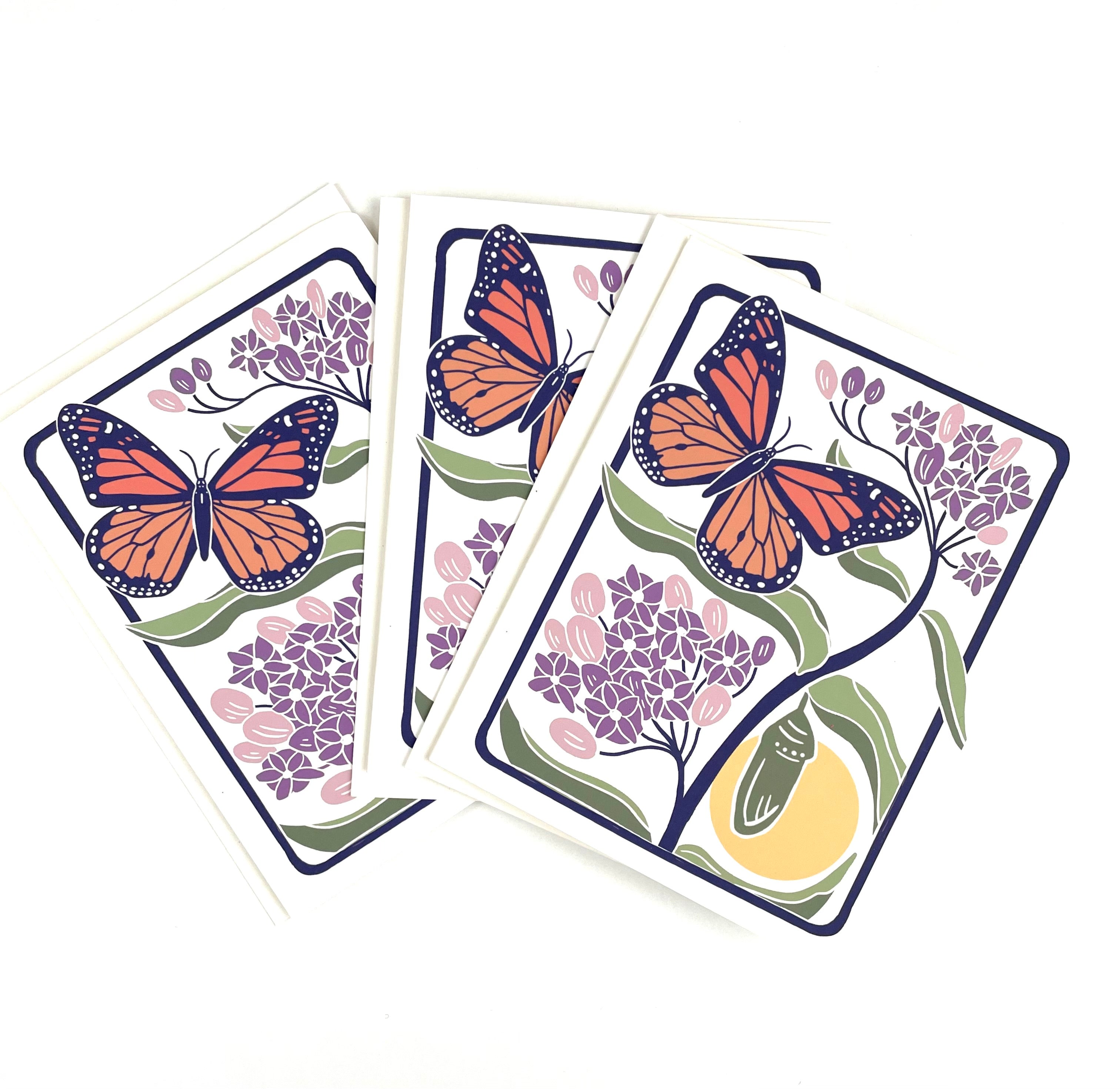 Monarch+Milkweed- Notecard, Set of 3
