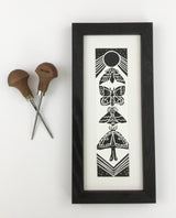 “Moths of the Carolinas” Framed Bookmark Print 2x8 inches