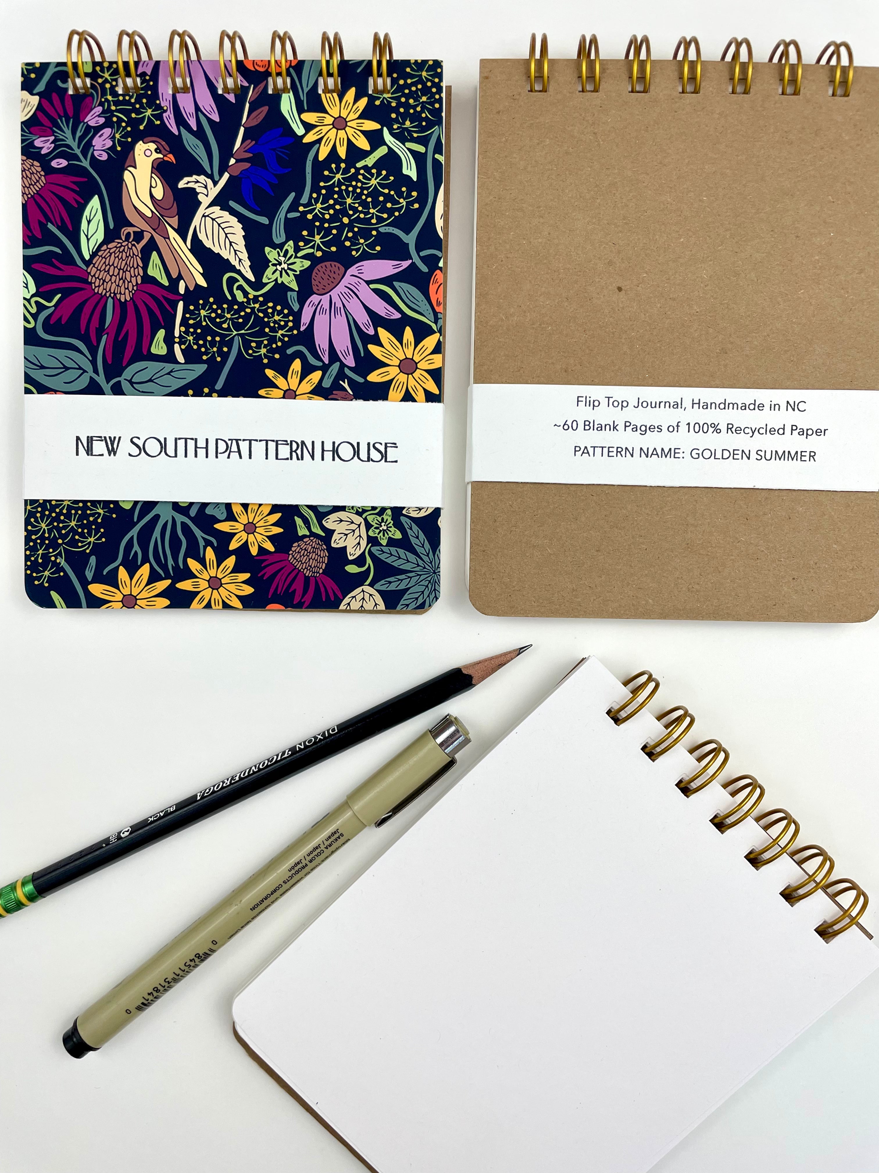 Handmade A2 sized mini journal- Golden Summer