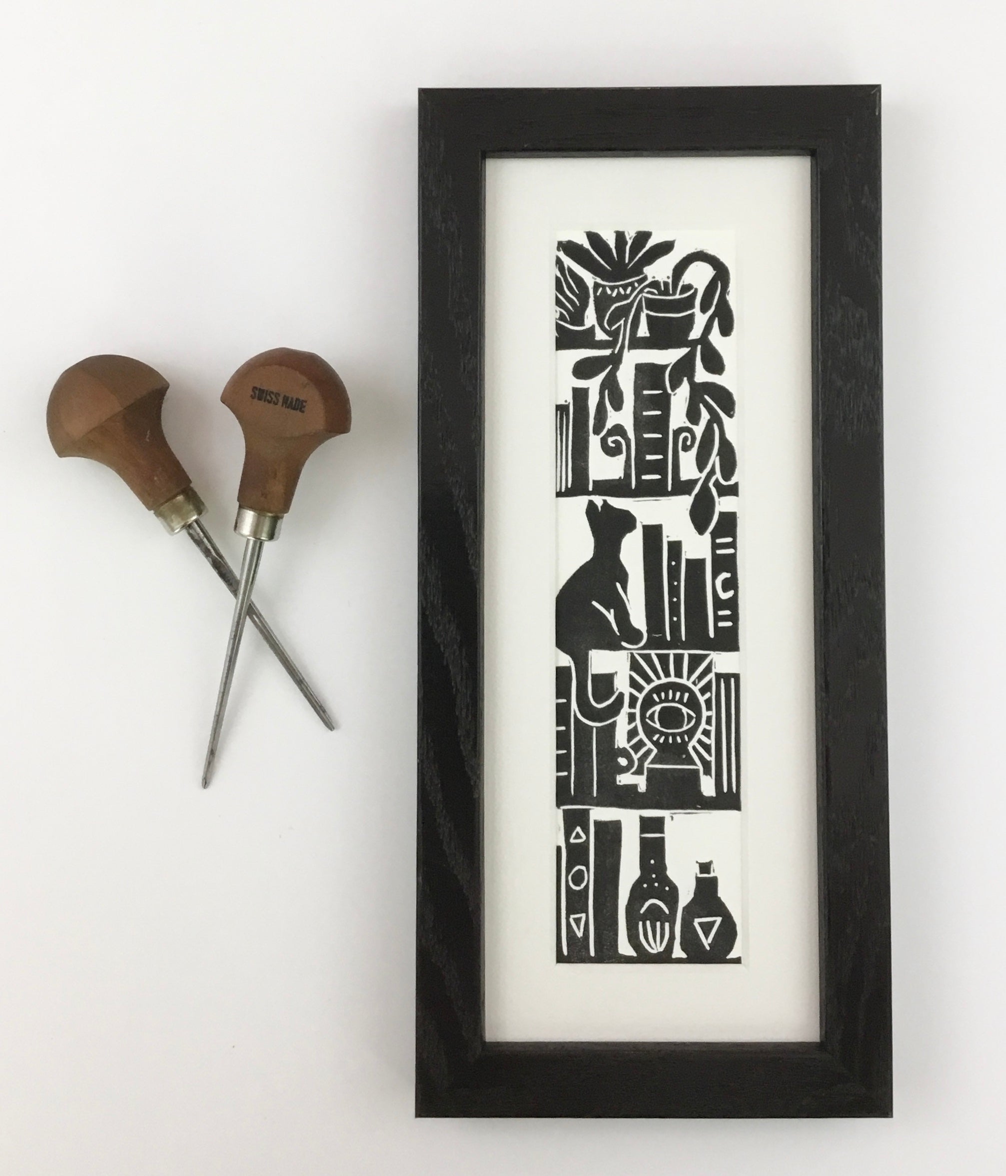 “The Witches Library" Framed Bookmark Print 2x8 inches