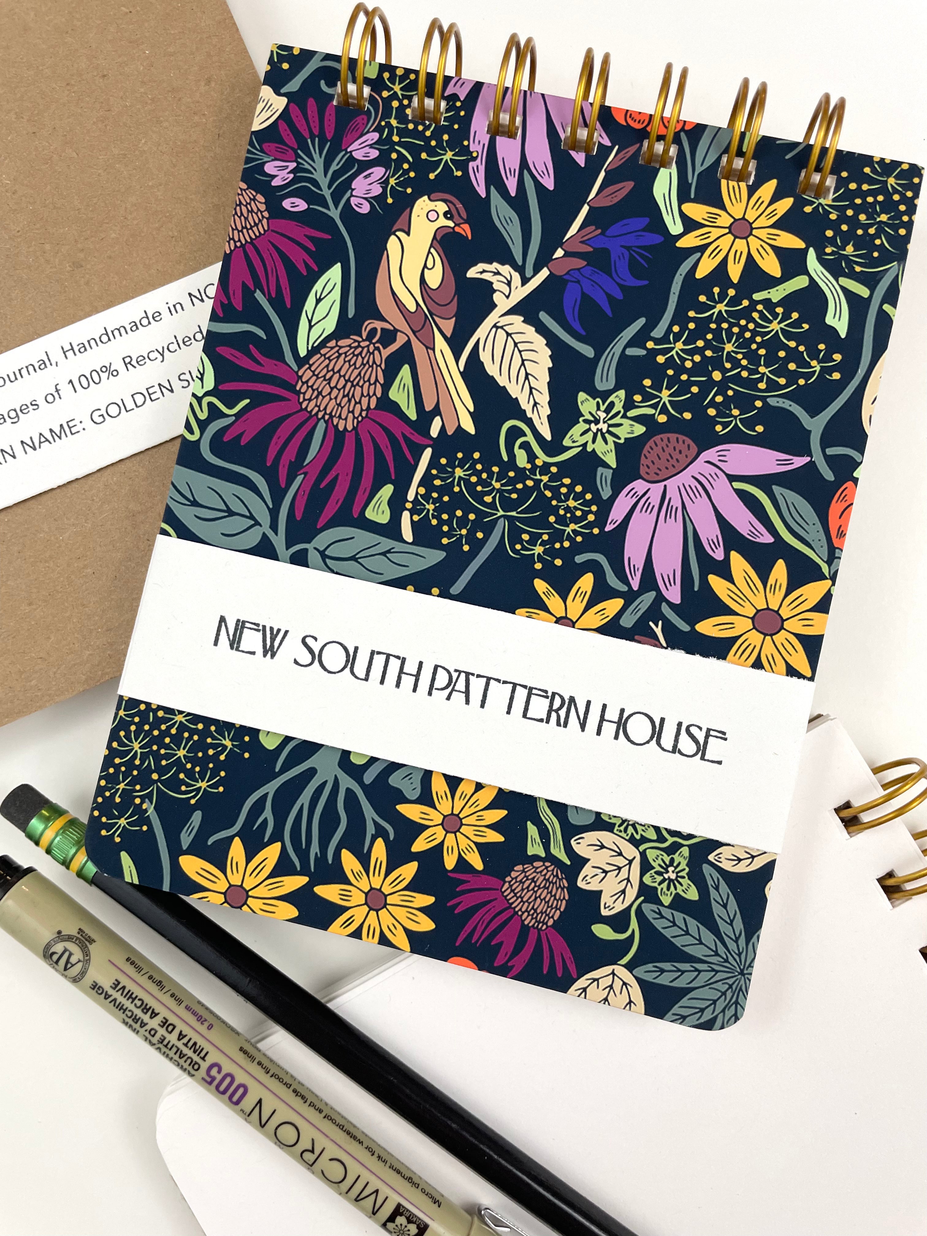 Handmade A2 sized mini journal- Golden Summer
