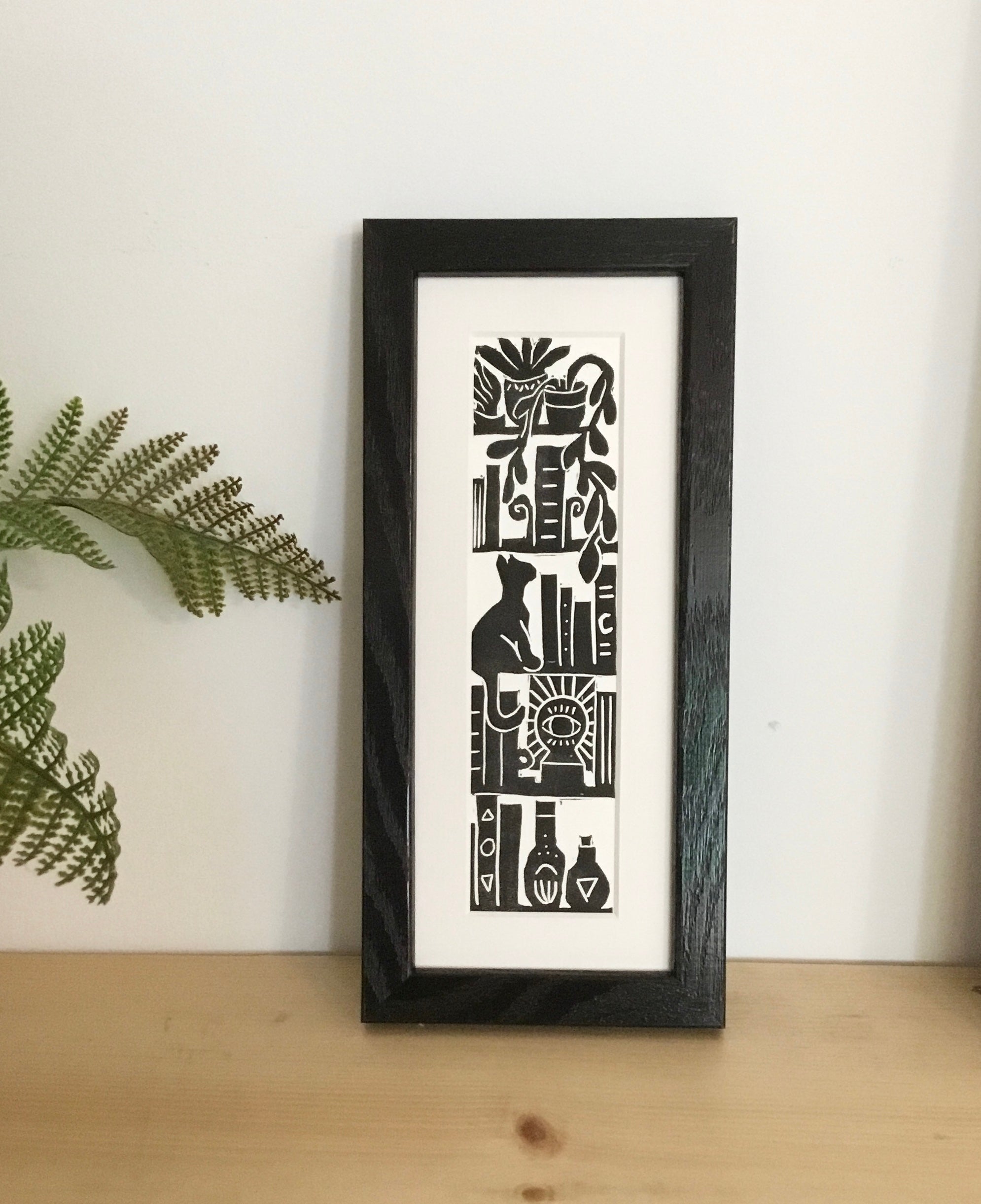 “The Witches Library" Framed Bookmark Print 2x8 inches