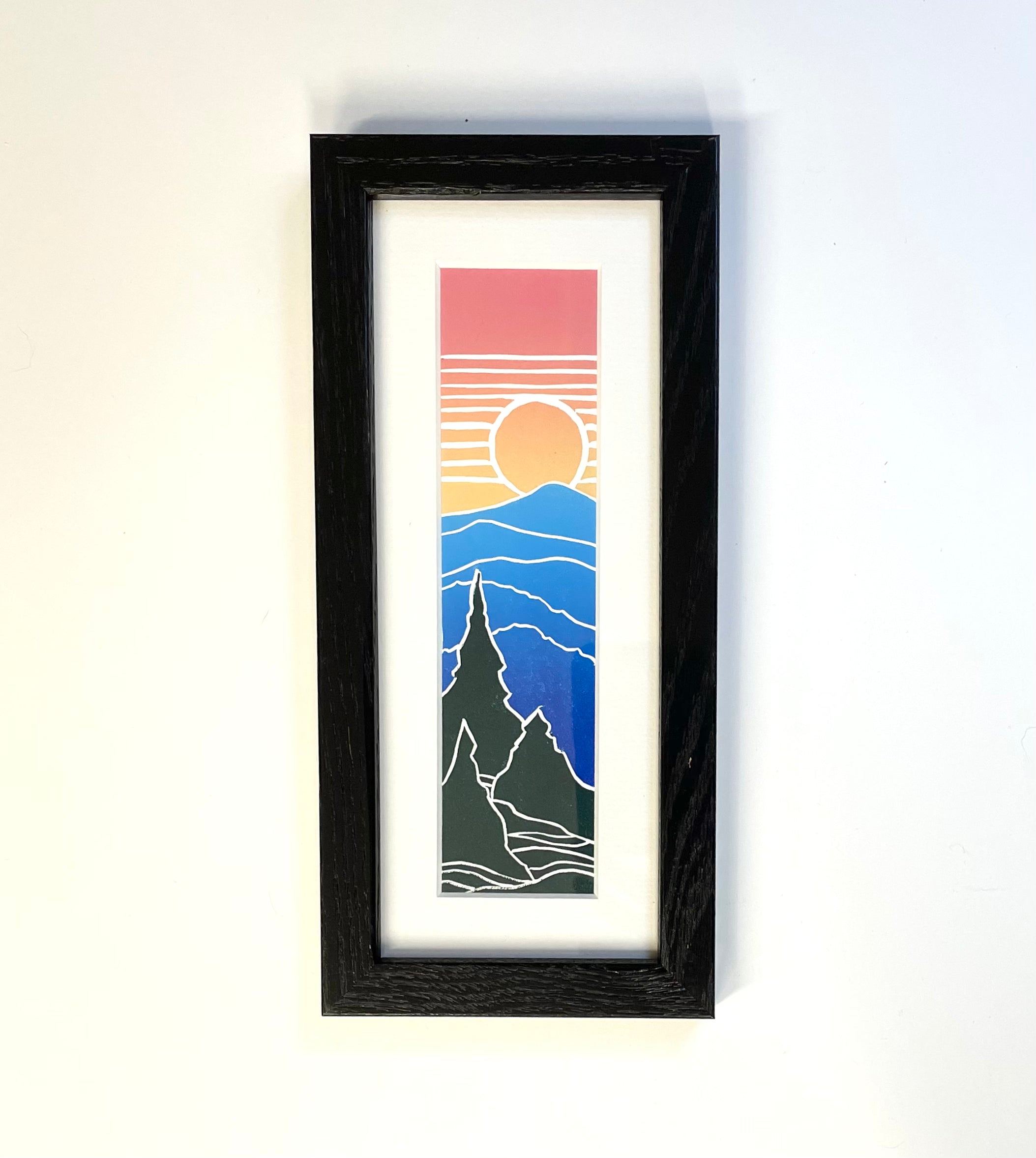 “Great Smoky Mountains” Framed Bookmark Print 2x8 inches