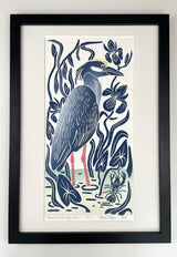 Yellow-Crowned Night Heron. Hand pulled with 13x19 mat