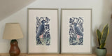 Night Heron and Crayfish. Hand pulled with 13x19 mat