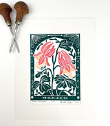 Eastern Columbine Mini Print with 8x10 matboard, Limited Edition of 90