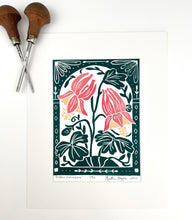 Load image into Gallery viewer, Eastern Columbine Mini Print with 8x10 matboard, Limited Edition of 90
