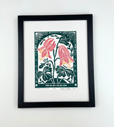 Eastern Columbine Mini Print with 8x10 matboard, Limited Edition of 90
