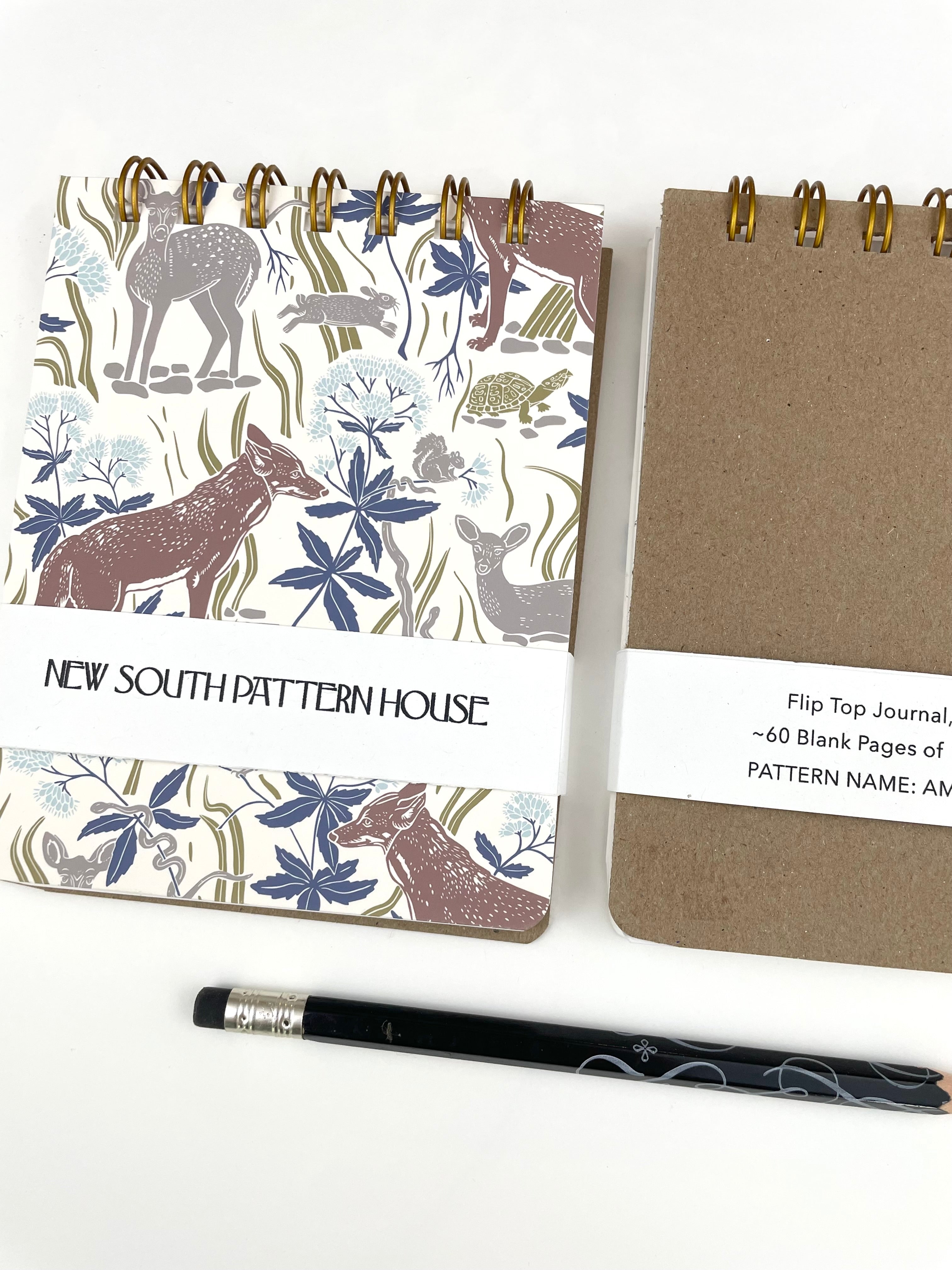 Handmade A2 sized mini journal- American Red Wolf