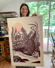 Load image into Gallery viewer, Across the River, Otter and Bullfrog, Sunset Edition, Limited Edition of 35 prints
