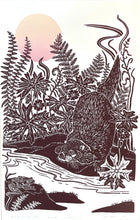 Load image into Gallery viewer, Across the River, Otter and Bullfrog, Sunset Edition, Limited Edition of 35 prints
